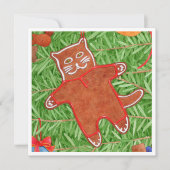 GINGERBREAD KAT 5.25" Vierkante Platte Kaart (Voorkant)
