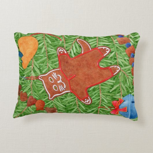 GINGERBREAD KAT accent kussen (Achterkant)