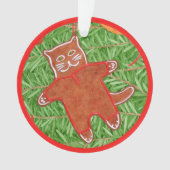 GINGERBREAD KAT Acryl Circle Ornament (voorkant)