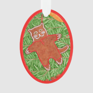 GINGERBREAD KAT Acryl Ovaal Ornament