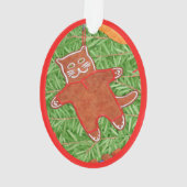 GINGERBREAD KAT Acryl Ovaal Ornament (achterkant)