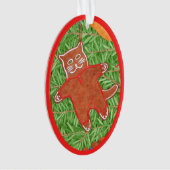GINGERBREAD KAT Acryl Ovaal Ornament (voorkant)