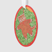 GINGERBREAD KAT Acryl Ovaal Ornament (voorkant)