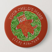 GINGERBREAD KAT Child ID Button - Gingerbread (Voorkant)