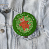 GINGERBREAD KAT Child ID Button - Groen (In situ)