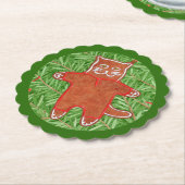 GINGERBREAD KAT geschulpte ronde Onderzetters / gr (Gekanteld)
