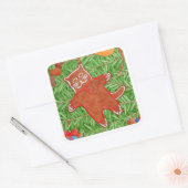 GINGERBREAD KAT Grote Vierkante Sticker / Wit (Envelop)