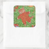 GINGERBREAD KAT Grote Vierkante Stickers (Tas)