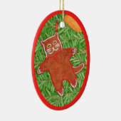 GINGERBREAD KAT keramisch ovaal Ornament (Rechts)