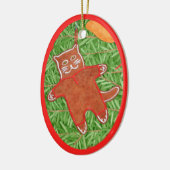 GINGERBREAD KAT keramisch ovaal Ornament (Links)