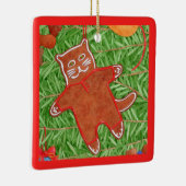 GINGERBREAD KAT Keramisch Vierkant Ornament (Rechts)