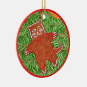 GINGERBREAD KAT keramische cirkel Ornament (Rechts)