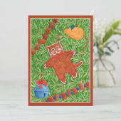 GINGERBREAD KAT Meowy Christmas 5x7 Kaart 3 (Staand voorkant)