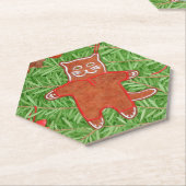 GINGERBREAD KAT Pointy Hexagon Papier Onderzetters (Schuin)