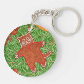 GINGERBREAD KAT Ronde Acryl Sleutelhanger (Achterkant)
