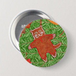 GINGERBREAD KAT Ronde Pin Button