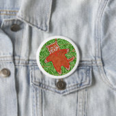 GINGERBREAD KAT Ronde Pin Button / Wit (In situ)