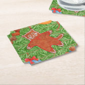 GINGERBREAD KAT Ticket Papier Onderzetters (Gekanteld)
