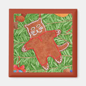 GINGERBREAD KAT Vierkante Magneet / Gingerbread (Voorkant)