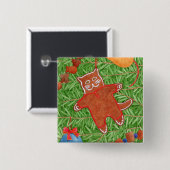 GINGERBREAD KAT Vierkante Pin Button (Voorkant /achterkant)