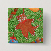 GINGERBREAD KAT Vierkante Pin Button (Voorkant)