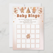 Gingerbread Kerst Baby shower Bingo Spel Kaart (Voorkant)