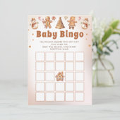 Gingerbread Kerst Baby shower Bingo Spel Kaart (Staand voorkant)
