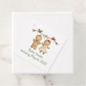 Gingerbread Kerst baby shower gunst cadeau labels (In situ)