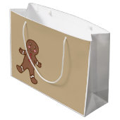 Gingerbread Kerst Gift Bag Groot Cadeauzakje (Achterkant Gekanteld)