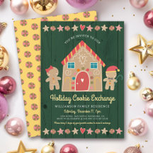 Gingerbread Kerst Koek Uitwisseling Groene Rustiek