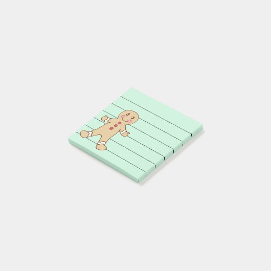 Gingerbread Kerst Koekje Notitieblok Post It Post-it® Notes (Schuin)