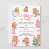 Gingerbread Kerst Koekjes Uitwisselingsfeest Kaart (Voorkant)