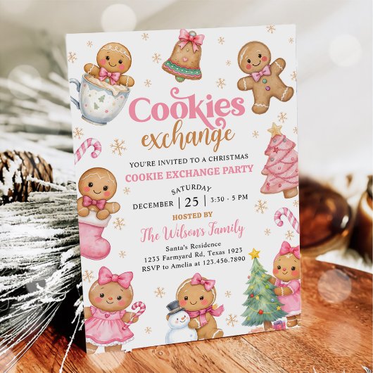 Gingerbread Kerst Koekjes Uitwisselingsfeest Kaart