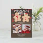 Gingerbread Kerst Mini's Fotografie Flyer  Kaart (Staand voorkant)