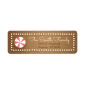 Gingerbread Kerst retour adres labels (Voorkant)