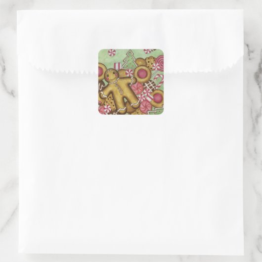 Gingerbread Kerst sticker (Tas)