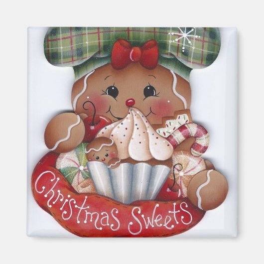 Gingerbread Kerst Sweets Magnet (Voorkant)