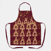 Gingerbread Kerstbomen rood Schort (Voorkant)