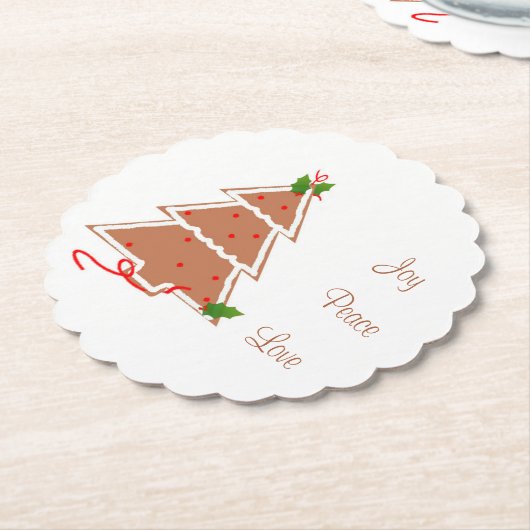 Gingerbread Kerstboom Onderzetters (Gekanteld)