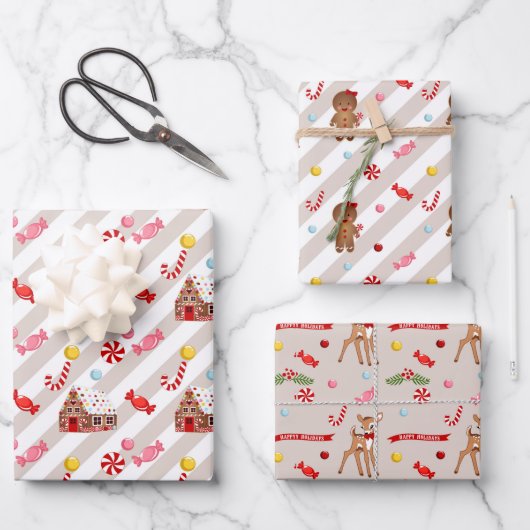 Gingerbread Kerstcadeau inpakpapier Vel (Voorkant)