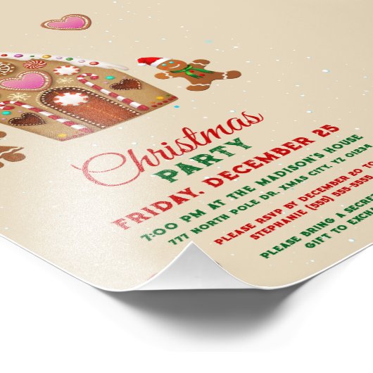 Gingerbread kerstfeest foto afdruk (Hoek)