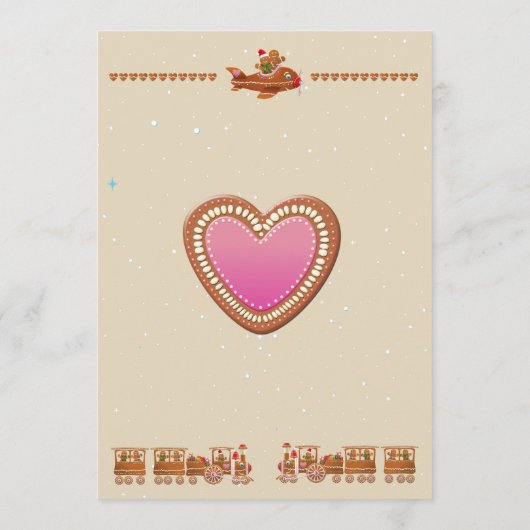 Gingerbread kerstfeest kaart (Achterkant)