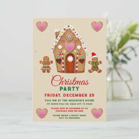 Gingerbread kerstfeest kaart (Staand voorkant)