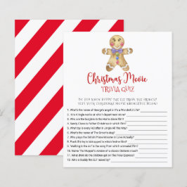 Gingerbread Kerstfilm TRIVIA QUIZ Game Kaart