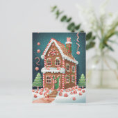 Gingerbread Kersthuis, Postkruising Briefkaart (Staand voorkant)