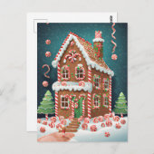 Gingerbread Kersthuis, Postkruising Briefkaart (Voorkant / Achterkant)