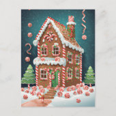 Gingerbread Kersthuis, Postkruising Briefkaart (Voorkant)
