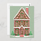 Gingerbread Kersthuis, Postkruising Briefkaart (Voorkant / Achterkant)