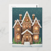 Gingerbread Kersthuis, Postkruising Briefkaart (Voorkant / Achterkant)
