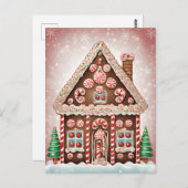 Gingerbread Kersthuis, Postkruising Briefkaart (Voorkant / Achterkant)